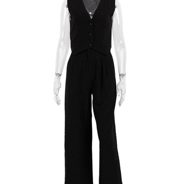 New casual and fashionable sleeveless vest, vest and trousers two-piece set - Stormyjay