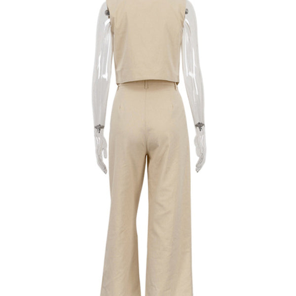 New casual and fashionable sleeveless vest, vest and trousers two-piece set - Stormyjay