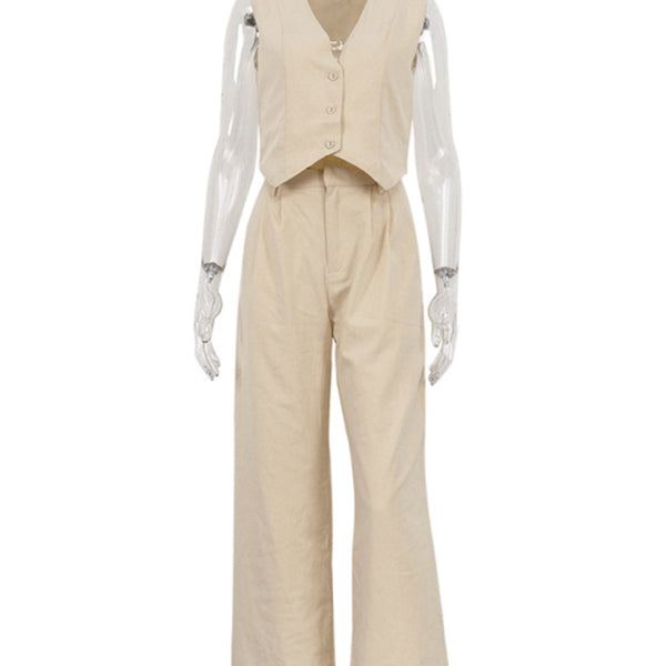 New casual and fashionable sleeveless vest, vest and trousers two-piece set - Stormyjay