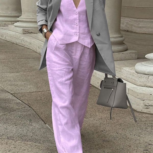 New casual and fashionable sleeveless vest, vest and trousers two-piece set - Stormyjay