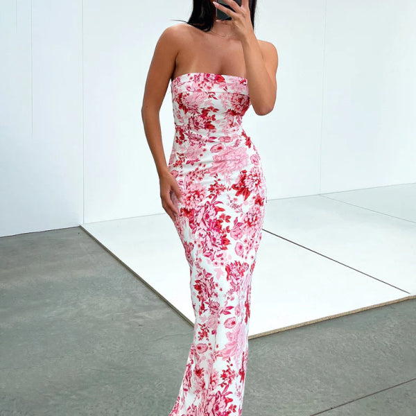 Sexy tube top long dress slit cocktail dress backless long dress - Stormyjay