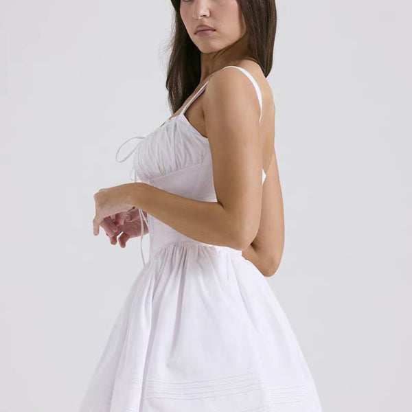 New sexy and elegant floral print suspender waist dress - Stormyjay
