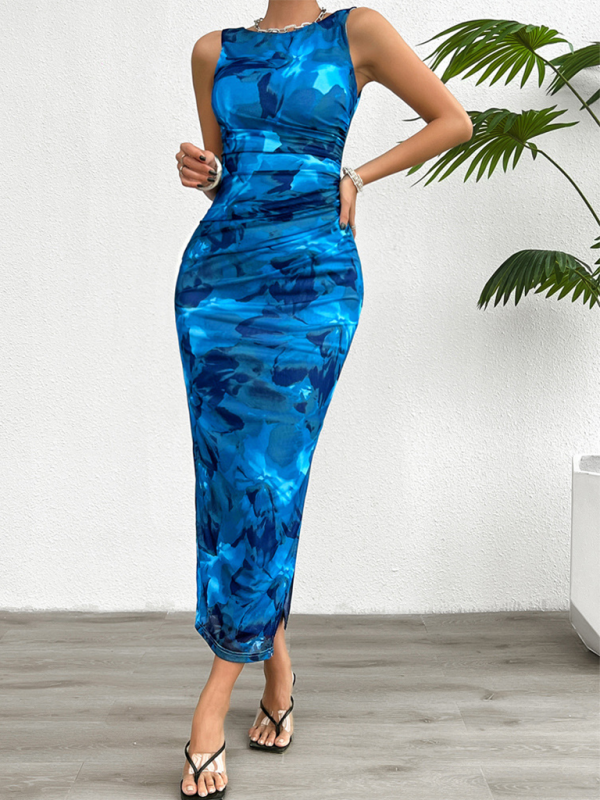 Spring and summer slim fit sleeveless mesh dress - Stormyjay