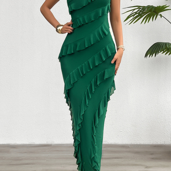 Spring and summer solid color slim fit tube top dress - Stormyjay