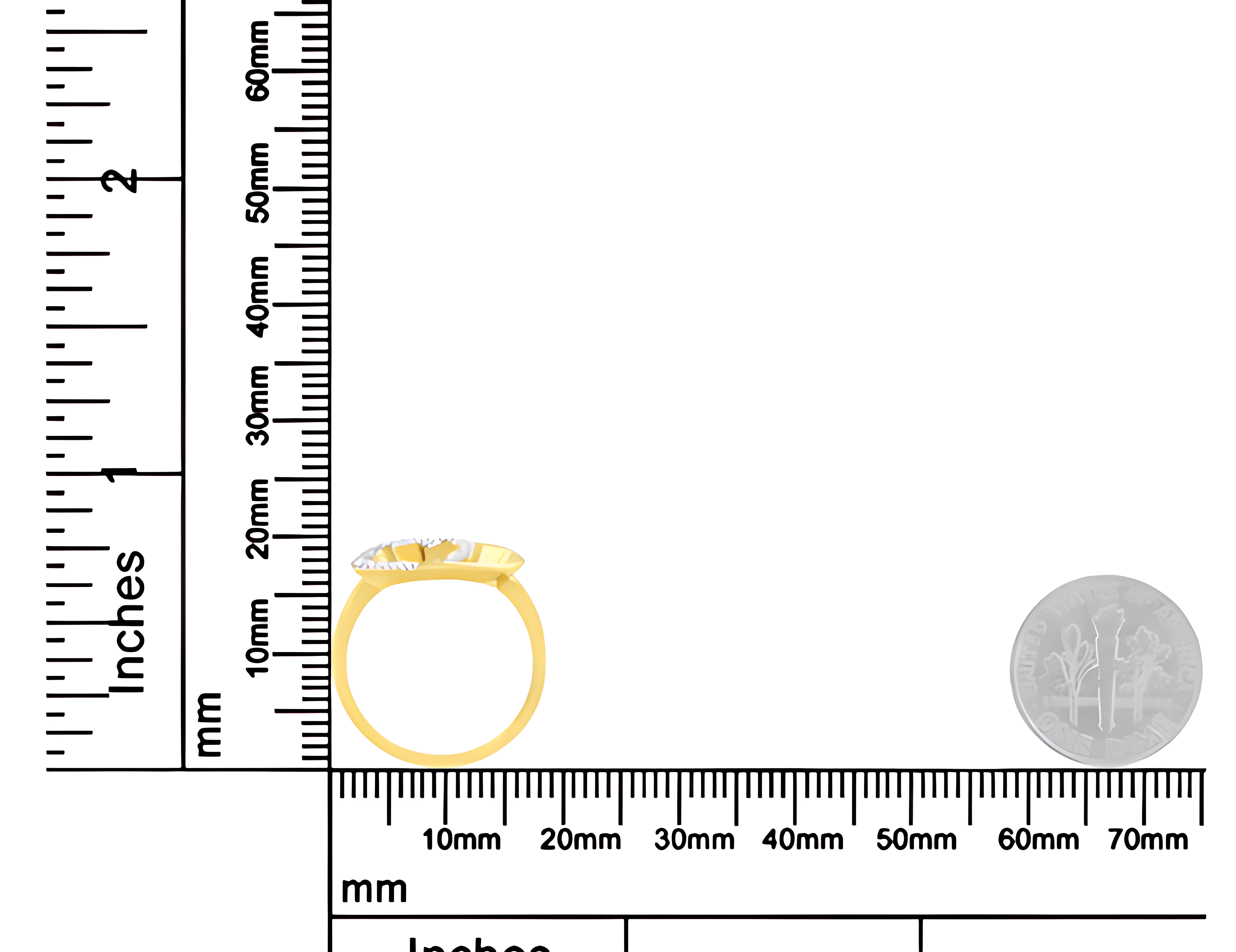 10KT Yellow Gold 1/10 cttw Diamond Heart Shape Ring (K-L, I1-I2) - Stormyjay