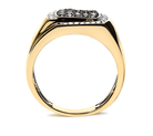 Men's 14K Yellow Gold Plated .925 Sterling Silver 1.00 Cttw White and Black Treated Diamond Ring (Black / I-J Color, I2-I3 Clarity) - Stormyjay