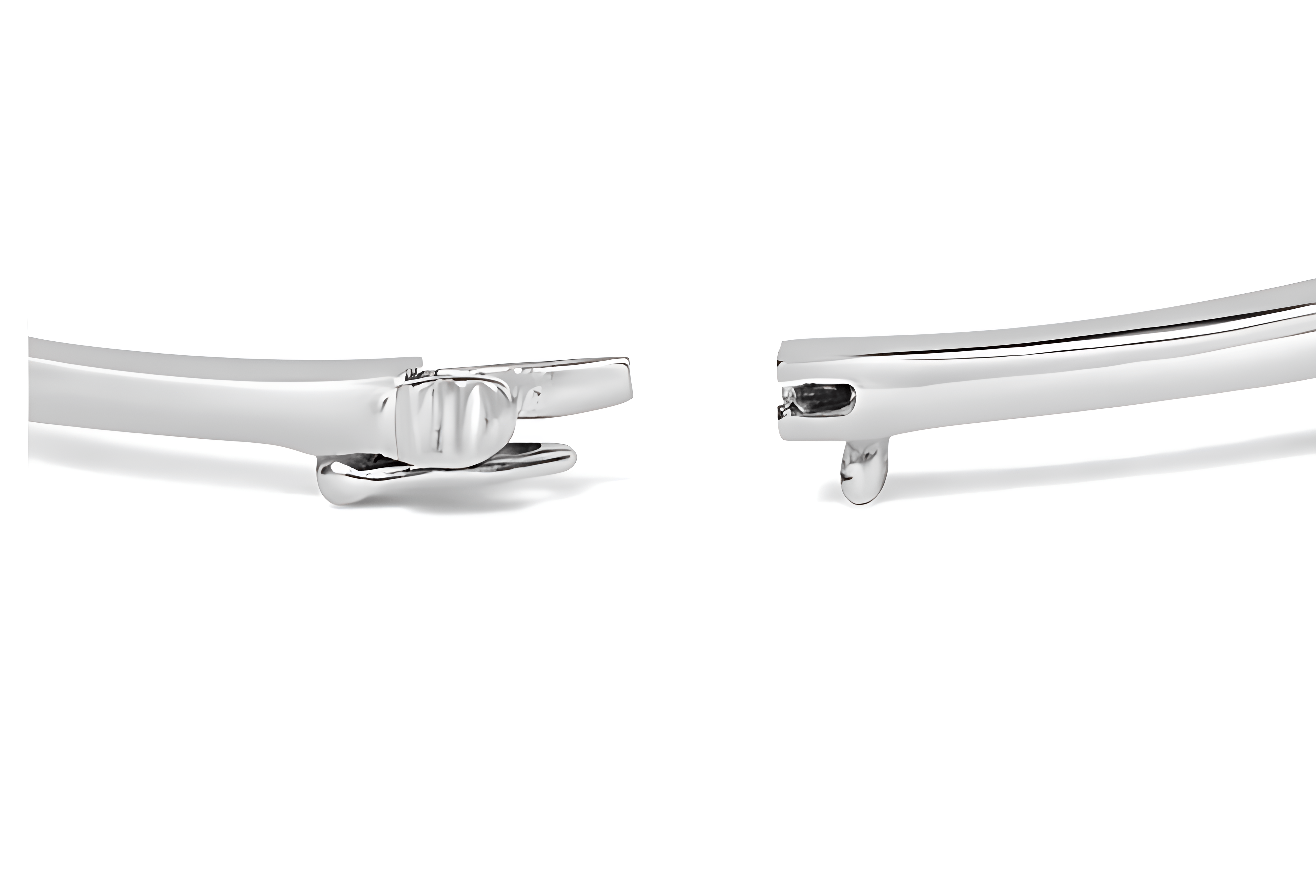 14K White Gold 2 5/8 Cttw Round Diamond 7 Stone Floral Cluster Link Bangle Bracelet (H-I Color, SI1-SI2 Clarity) - Fits Wrists up to 7.25 Inches - Stormyjay