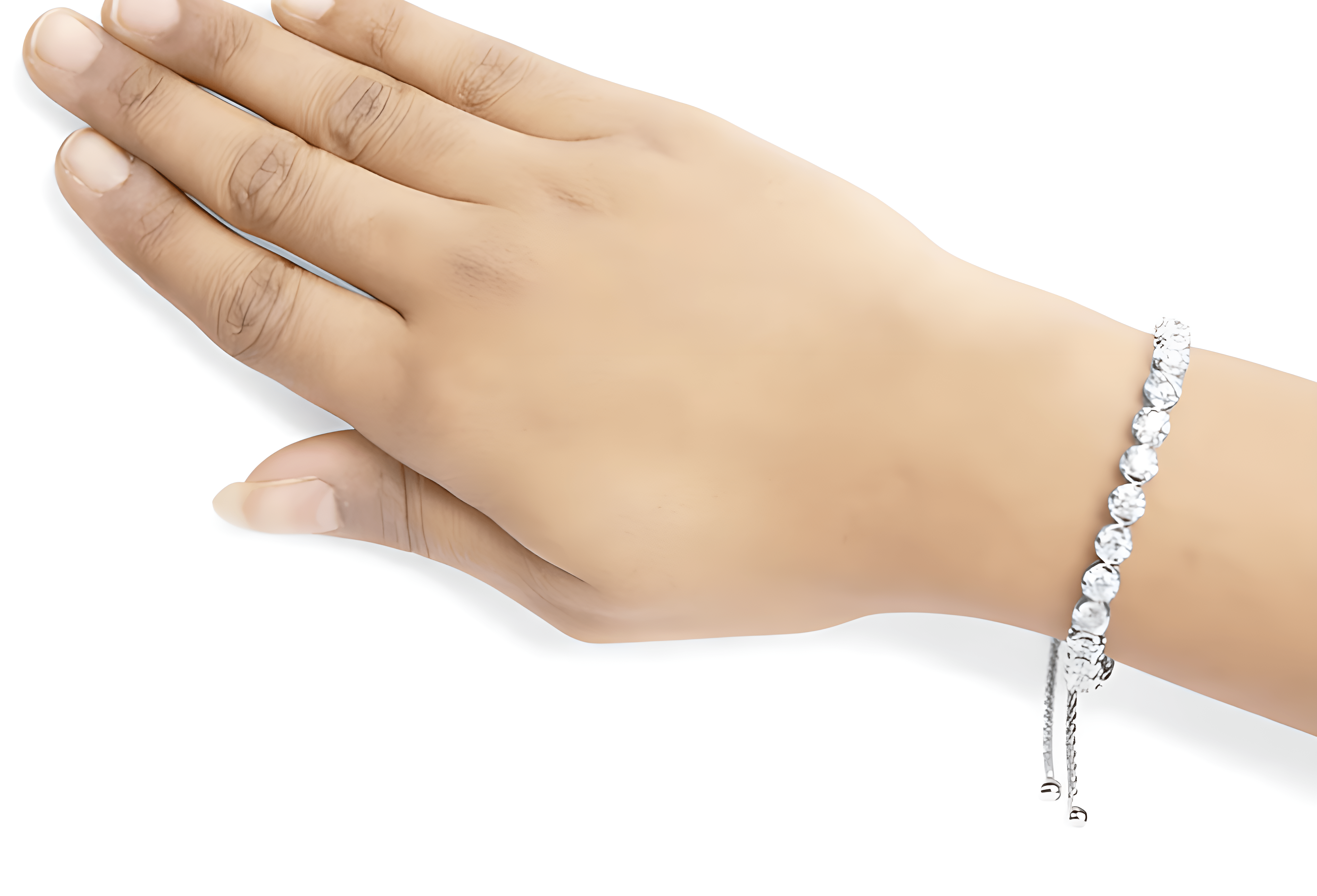 14K White Gold 6.00 Cttw Diamond 4”-10” Adjustable Bolo Tennis Bracelet (I-J Color, I1-I2 Clarity) - Stormyjay