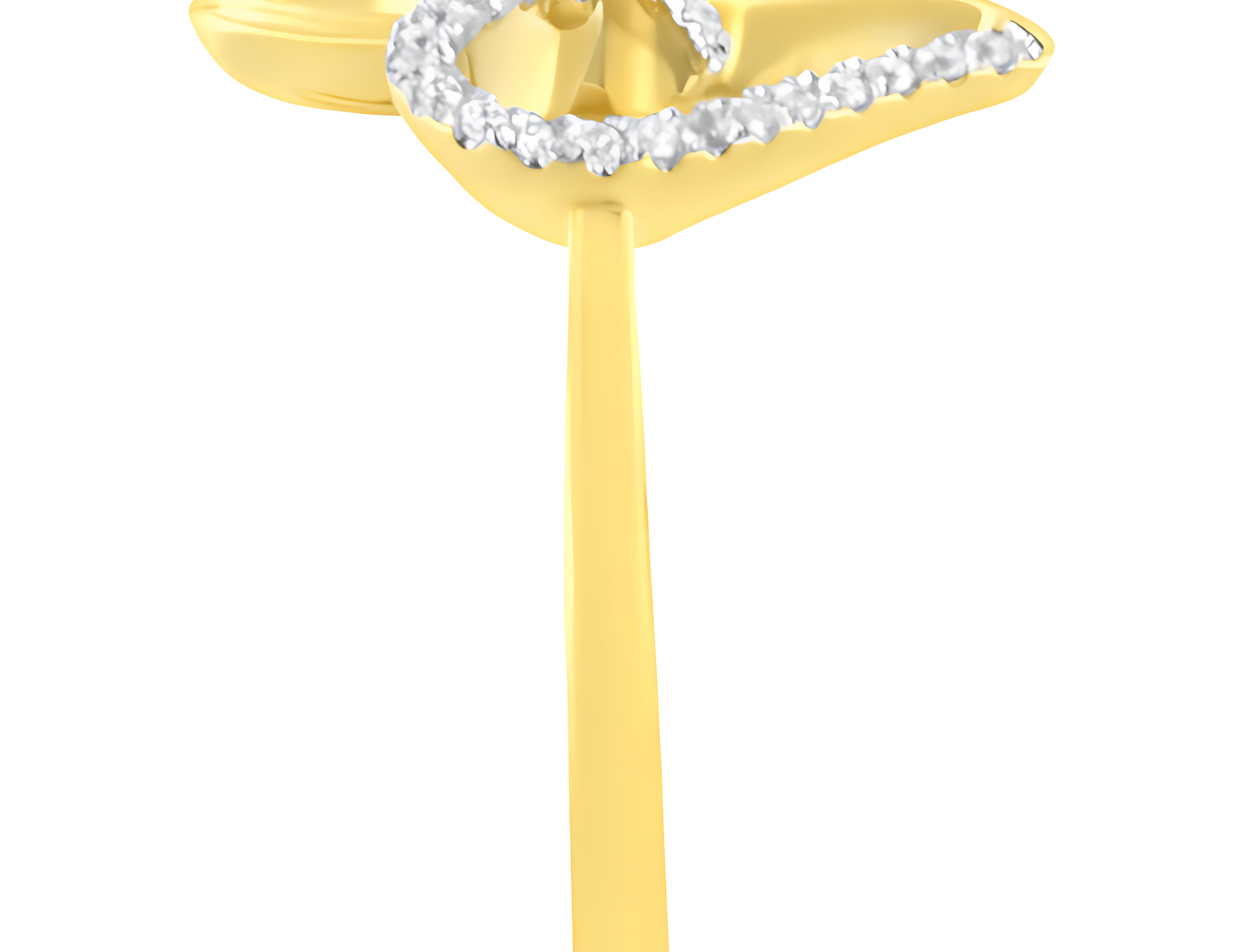 10KT Yellow Gold 1/10 cttw Diamond Heart Shape Ring (K-L, I1-I2) - Stormyjay