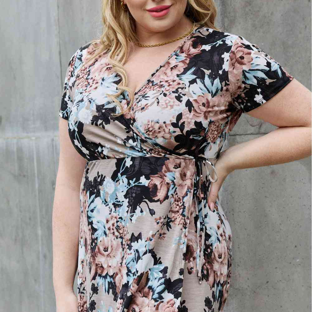 Heimish Give Me Roses Full Size Floral Maxi Wrap Dress - Stormyjay