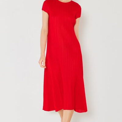 Marina West Swim Pleated Cap Sleeve A-Line Dress - Stormyjay