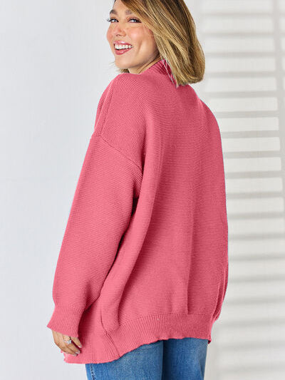 Open Front Dropped Shoulder Cardigan - Stormyjay