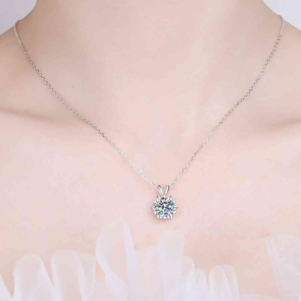 Learning To Love 925 Sterling Silver Moissanite Pendant Necklace
