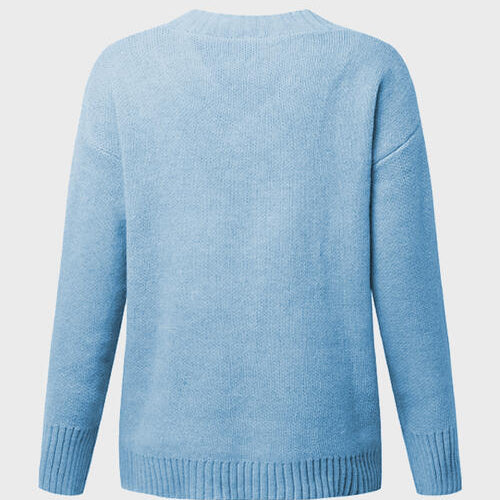 V-Neck Long Sleeve Knit Top