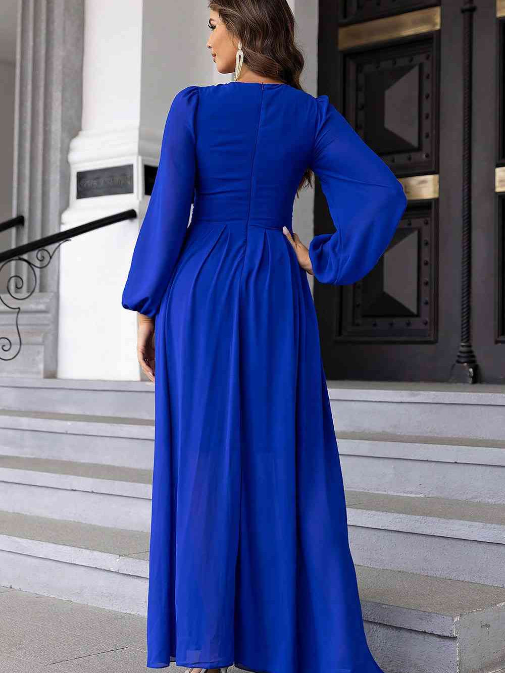 Twist Front Cutout Long Sleeve Dress
