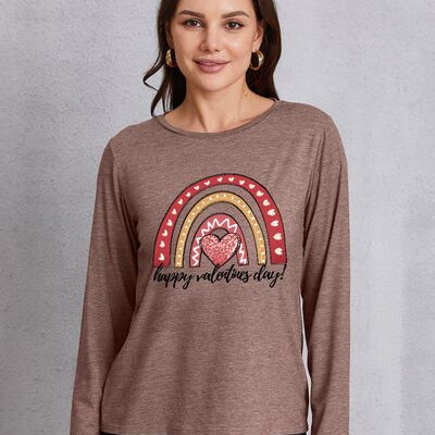 HAPPY VALENTINE'S DAY Round Neck Long Sleeve T-Shirt
