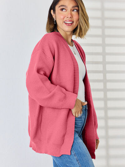 Open Front Dropped Shoulder Cardigan - Stormyjay