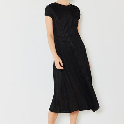 Marina West Swim Pleated Cap Sleeve A-Line Dress - Stormyjay