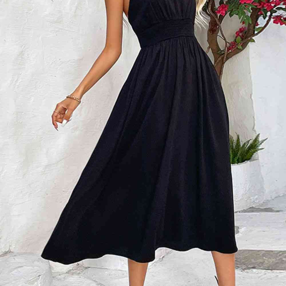 Spaghetti Strap Scoop Neck Midi Dress - Stormyjay