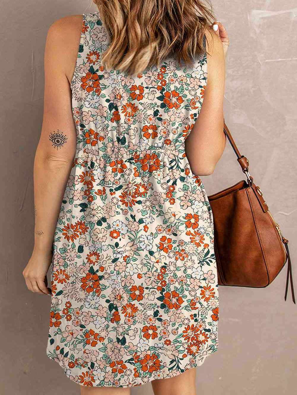 Printed Button Down Sleeveless Magic Dress - Stormyjay