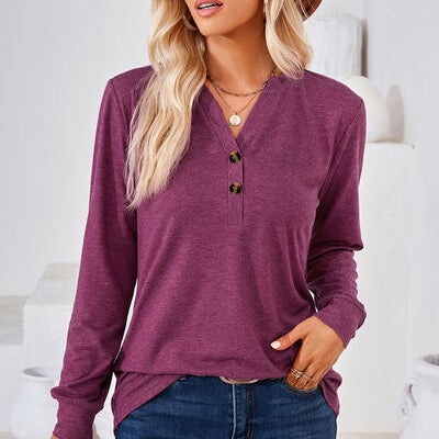 Notched Long Sleeve T-Shirt - Stormyjay