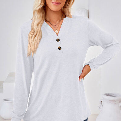 Notched Long Sleeve T-Shirt - Stormyjay
