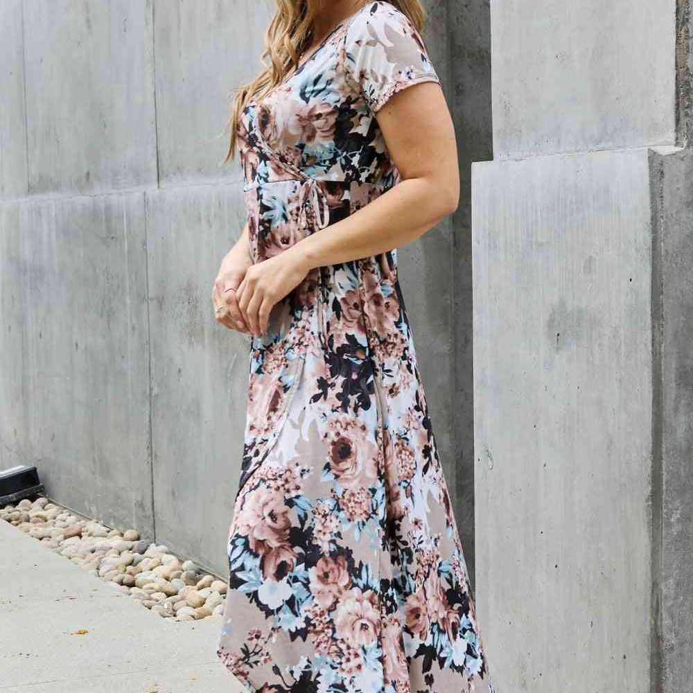 Heimish Give Me Roses Full Size Floral Maxi Wrap Dress - Stormyjay