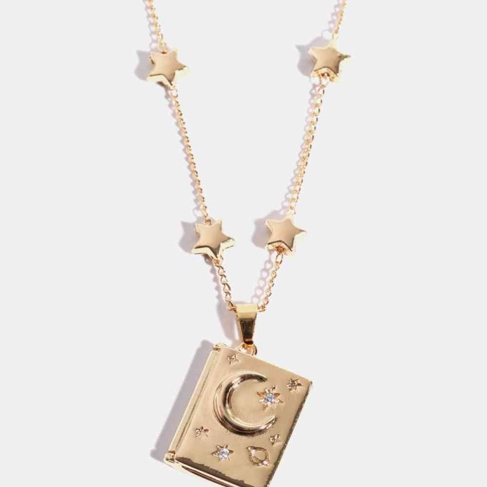 Star and Moon Copper 14K Gold-Plated Necklace