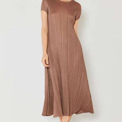 Marina West Swim Pleated Cap Sleeve A-Line Dress - Stormyjay