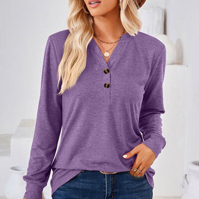 Notched Long Sleeve T-Shirt - Stormyjay