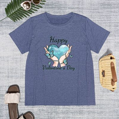 HAPPY VALENTINE'S DAY Round Neck Short Sleeve T-Shirt