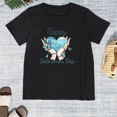 HAPPY VALENTINE'S DAY Round Neck Short Sleeve T-Shirt