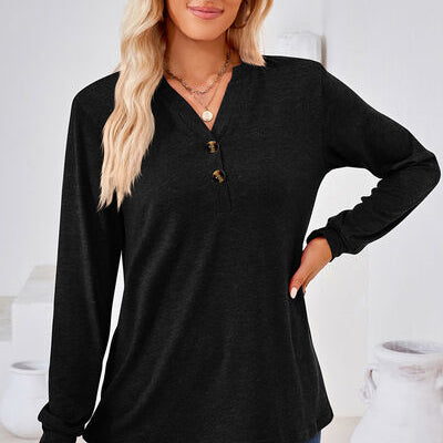 Notched Long Sleeve T-Shirt - Stormyjay
