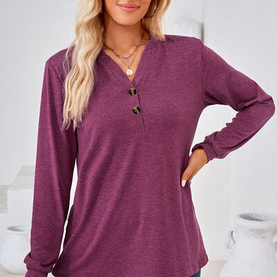 Notched Long Sleeve T-Shirt - Stormyjay