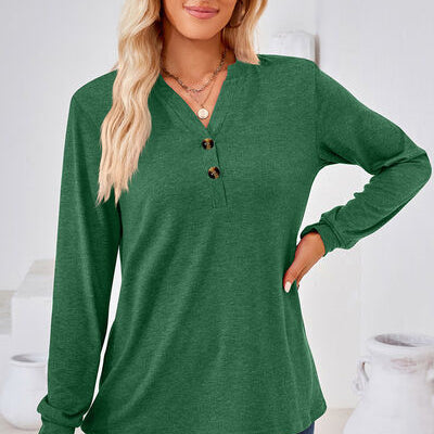 Notched Long Sleeve T-Shirt - Stormyjay