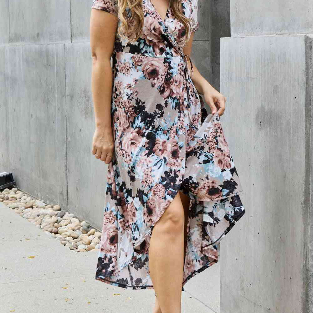 Heimish Give Me Roses Full Size Floral Maxi Wrap Dress - Stormyjay
