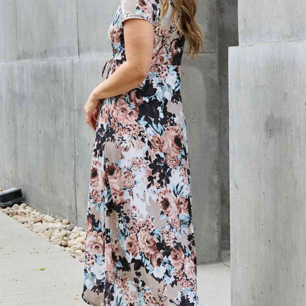 Heimish Give Me Roses Full Size Floral Maxi Wrap Dress - Stormyjay