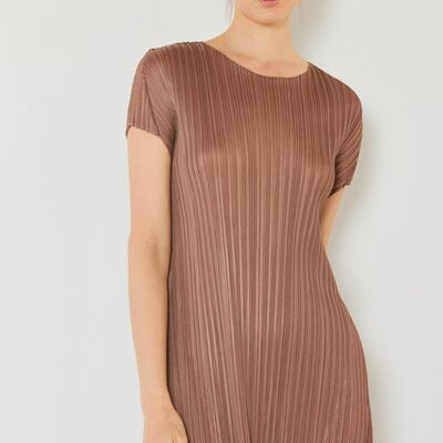 Marina West Swim Pleated Cap Sleeve A-Line Dress - Stormyjay