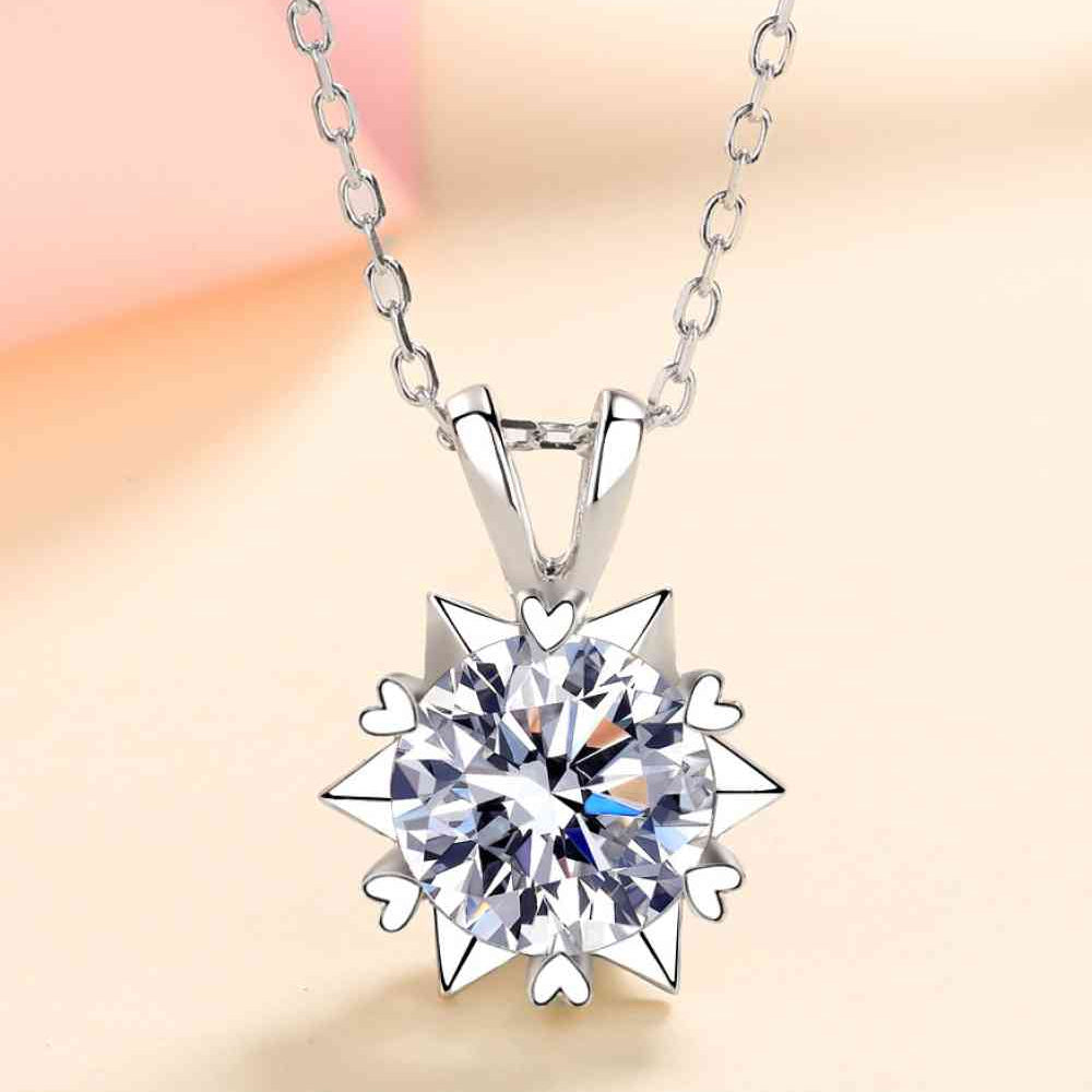 Learning To Love 925 Sterling Silver Moissanite Pendant Necklace