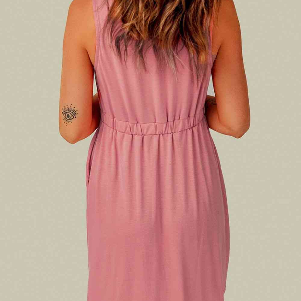 Sleeveless Button Down Mini Magic Dress - Stormyjay
