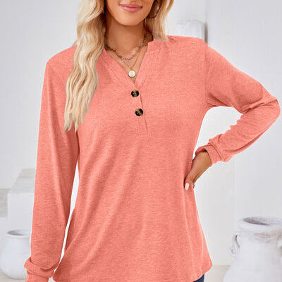 Notched Long Sleeve T-Shirt - Stormyjay