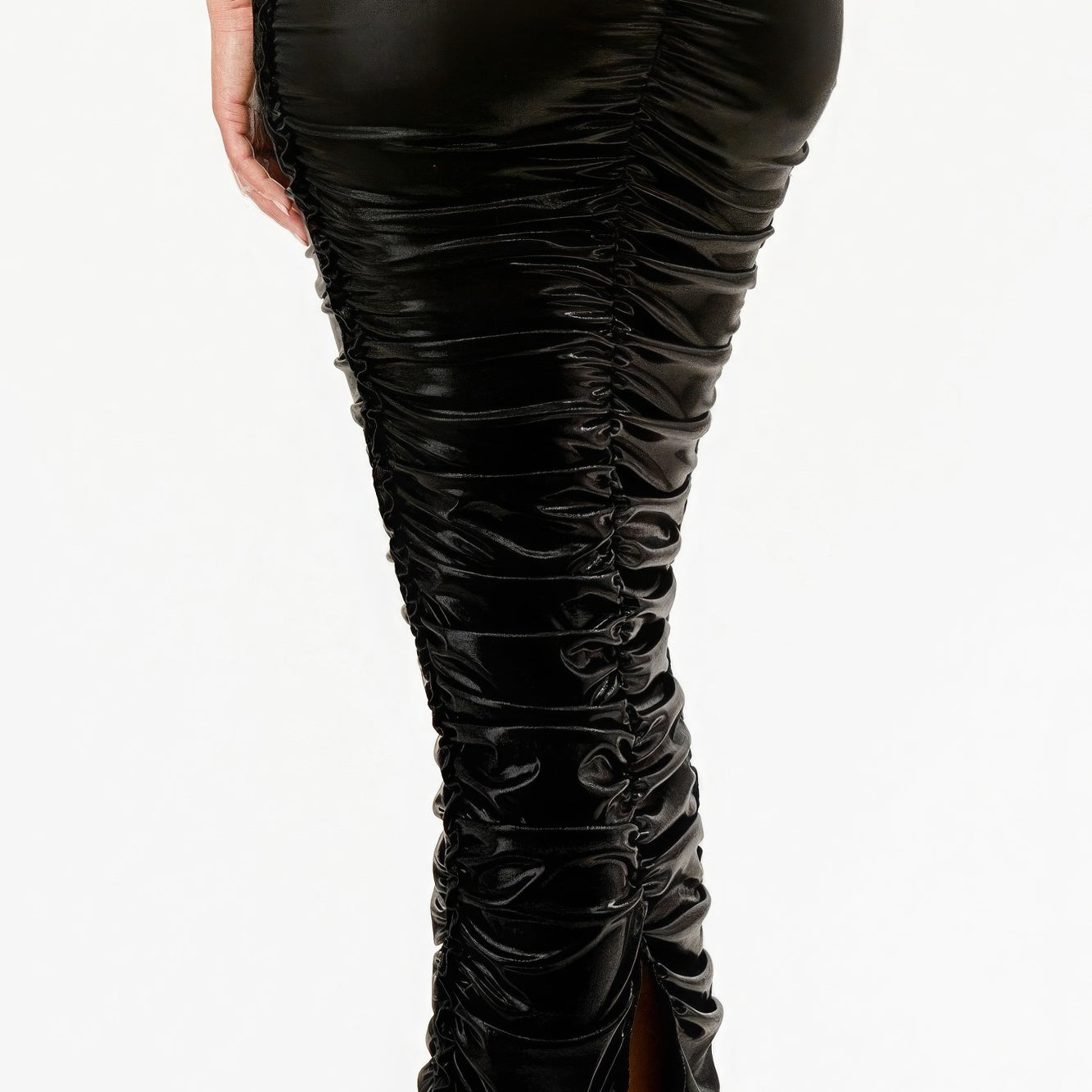 Metallic Rushed Halter Dress - Stormyjay