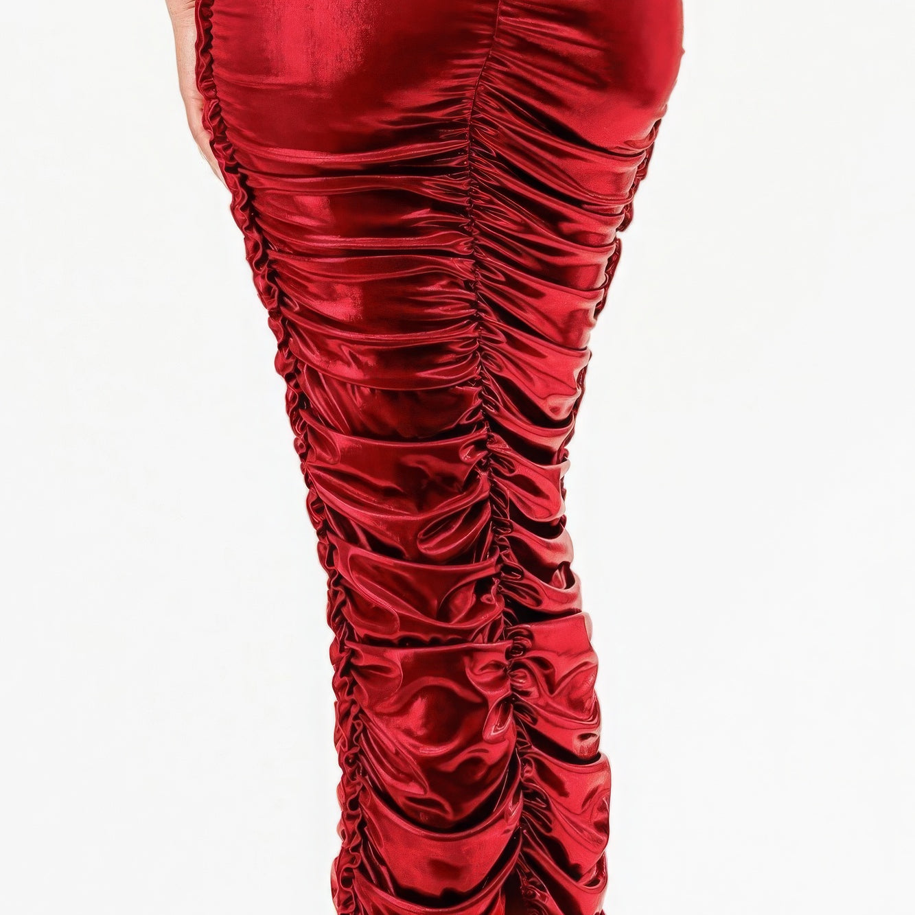 Metallic Rushed Halter Dress - Stormyjay
