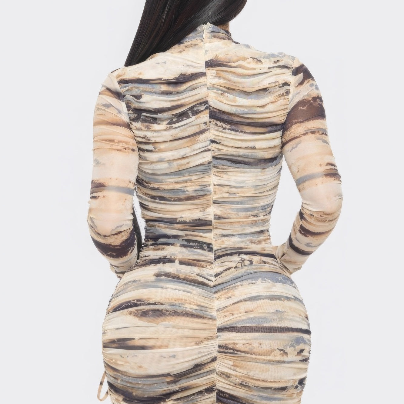 Print Mesh Mini Dress - Stormyjay