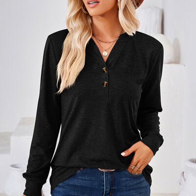 Notched Long Sleeve T-Shirt - Stormyjay