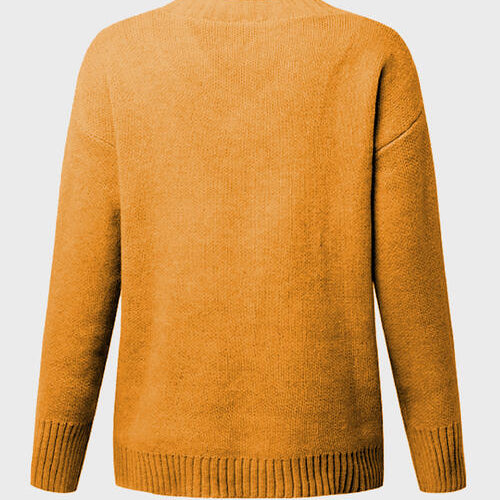 V-Neck Long Sleeve Knit Top