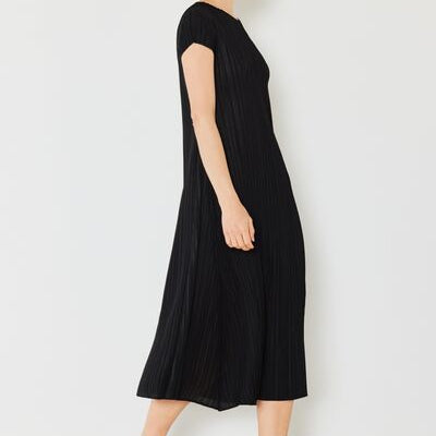 Marina West Swim Pleated Cap Sleeve A-Line Dress - Stormyjay