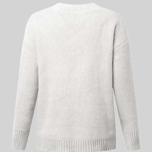 V-Neck Long Sleeve Knit Top