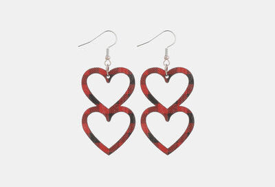 Cutout Heart Shape Wood Earrings