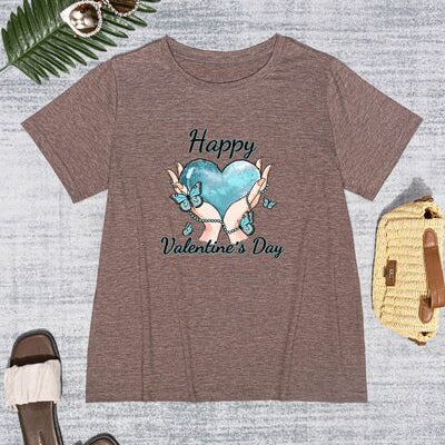 HAPPY VALENTINE'S DAY Round Neck Short Sleeve T-Shirt